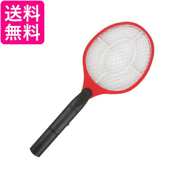 蚊取りラケット 電撃殺虫器 レッド ハエたたき 害虫退治 殺虫ラケット 電撃殺虫ラケット 電池式 (管理S..
