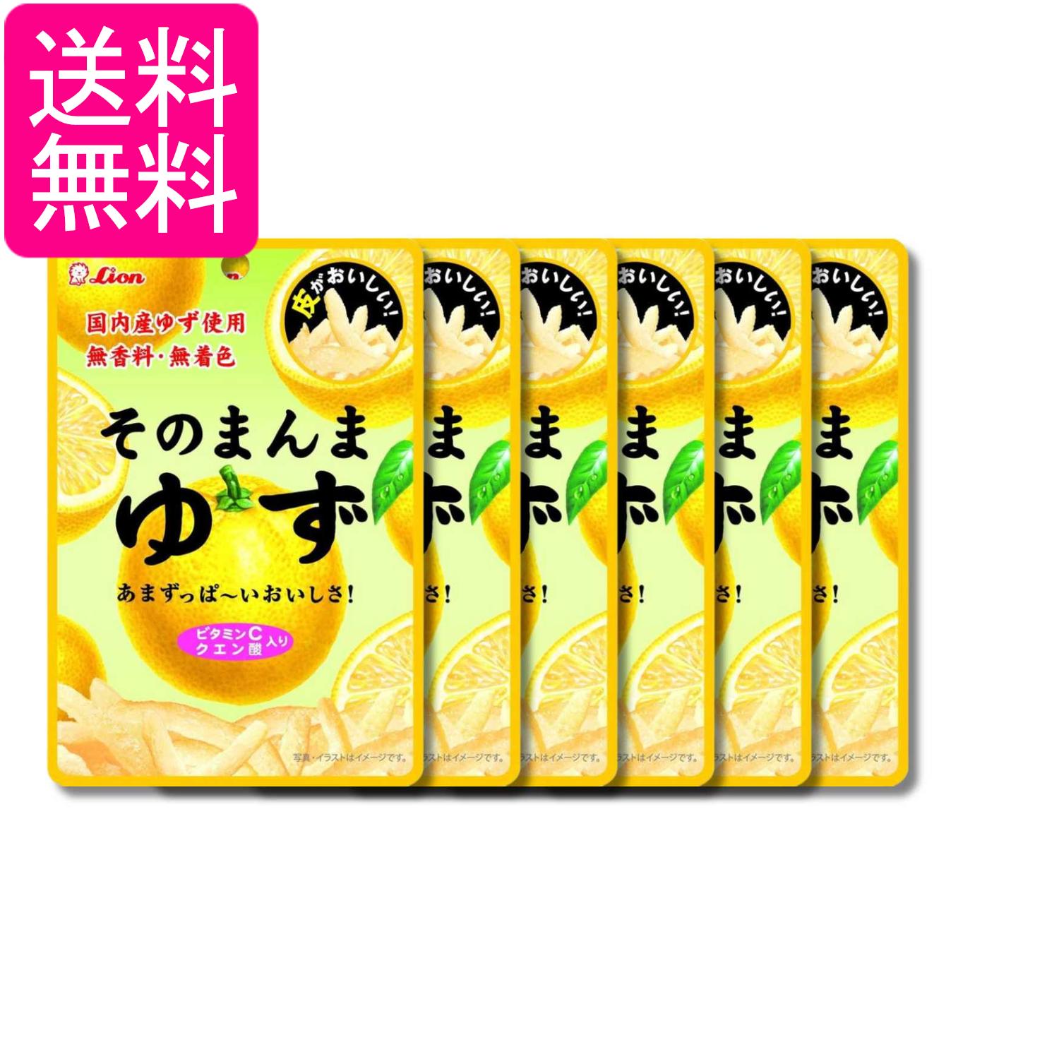 6個セット ライオン菓子 そのまんまゆず 23g 送料無料