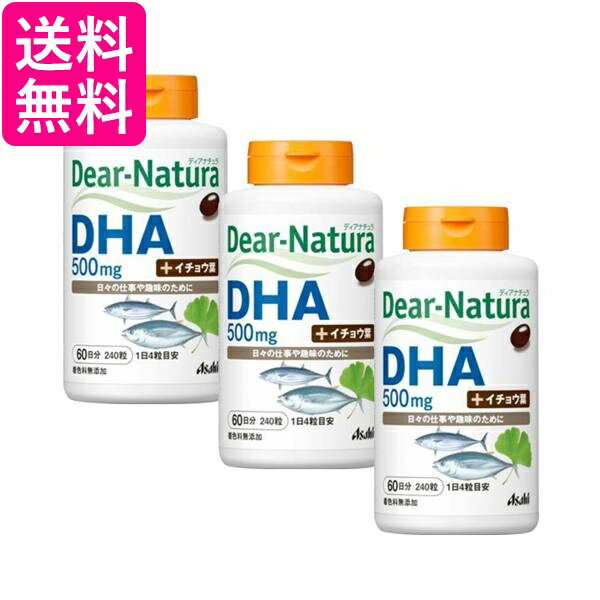 3個セット アサヒ ディアナチュラ DHA with イチョウ葉 240粒 送料無料