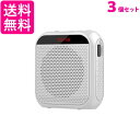 3個セット 拡声器 ハンズフリー 小型 メガホン ポータブルスピーカー USB microSD マイク付 アウトドア 集会 イベント ((C 送料無料