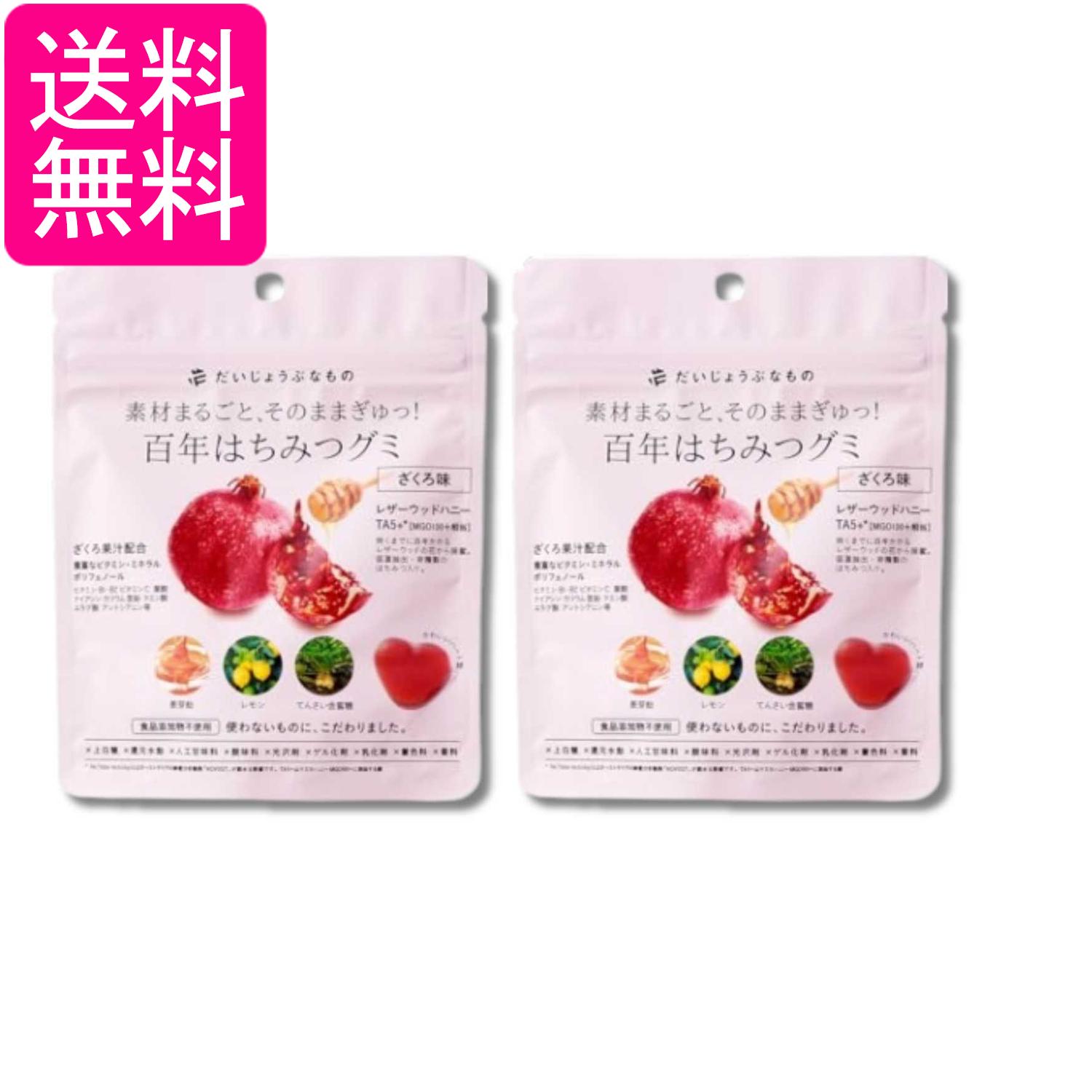 2個セット だいじょうぶなもの 百年はちみつグミ ざくろ味 49g 送料無料