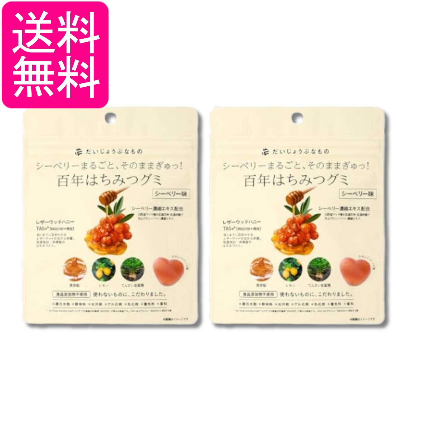 2個セット だいじょうぶなもの 百年はちみつグミ シーベリー味 49g 送料無料