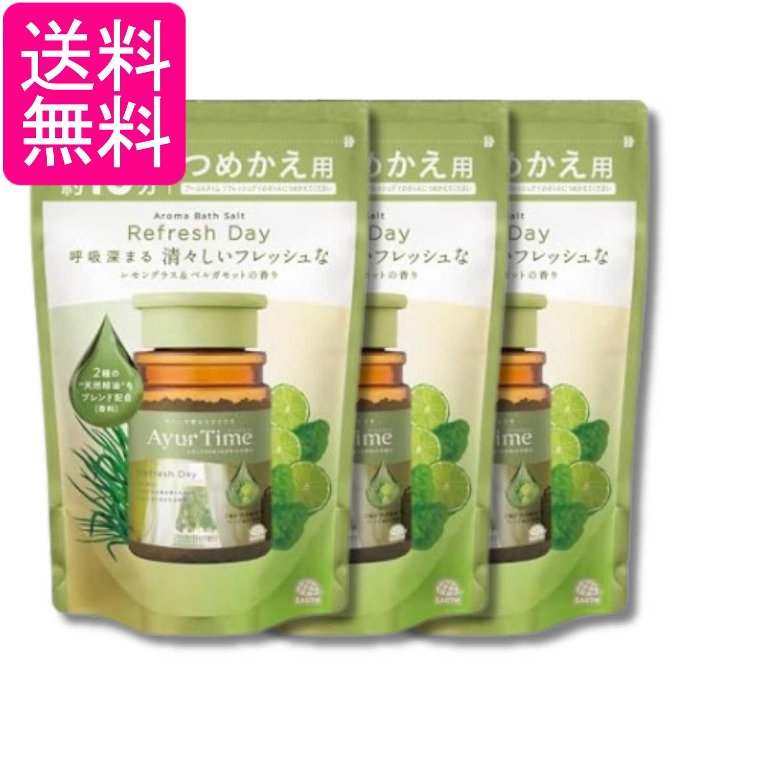 乐天商城 - 3個セット バスクリン アーユルタイム リフレッシュデイ バスソルト つめかえ用 520g レモングラス&ベルガモットの香り 送料無料