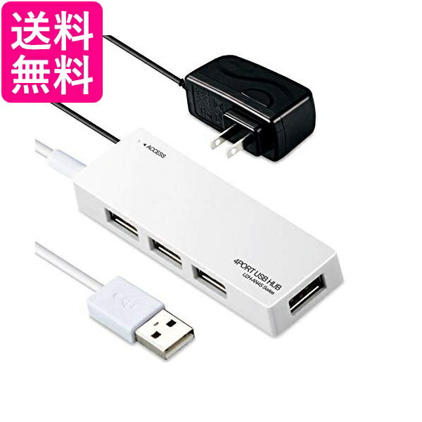 ���쥳�� USB2.0 �ϥ� 4�ݡ��� AC�����ץ��� �����/�Х�ξ�б� �ۥ磻�� U2H-AN4SWH ����̵�� ��G��