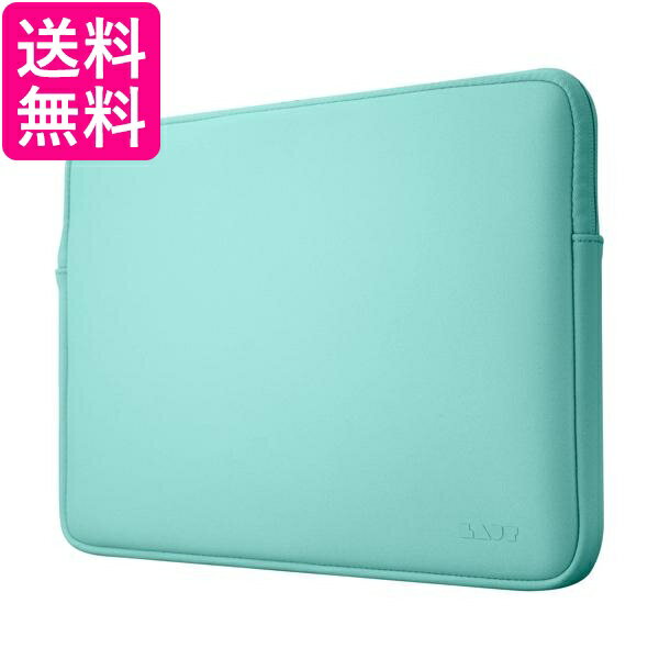 LAUT HUEX パステル 保護スリーブ 13インチ ふわふわフェイクファー付き 内部ジッパーガード スペアミント 送料無料 【G】