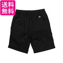 チャンピオン C3-X520 メンズ ブラック L ショートパンツ ハーフパンツ 綿100% COTTON USA コットンツイル 無地 送料無料 【G】