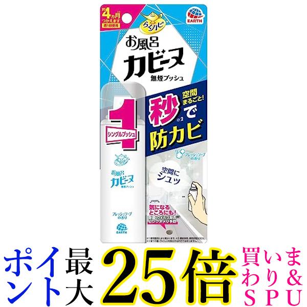 アース製薬 らくハピ お風呂カビーヌ 無煙プッシュ フレッシュソープの香り 26ml 送料無料