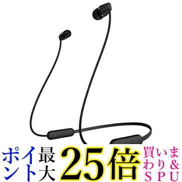 ★4日20:00〜11日01:59 スーパーセール！ポイントMAX25倍！★SONY ソニー ワイヤレスイヤホン WI-C200 BC Bluetooth対応/最大15時間連続再生/マイク付き 2019年モデル ブラック 送料無料