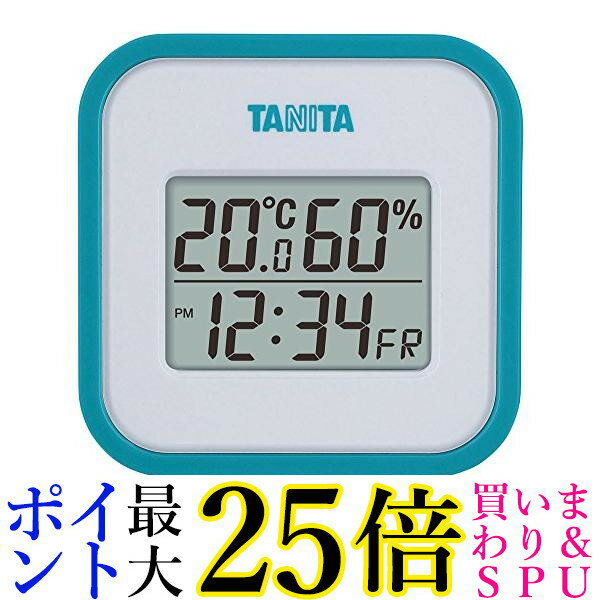 タニタ 温湿度計 TT-558 BL 温度 湿度 デジタル 壁掛け 時計付き 卓上 マグネット ブルー 送料無料