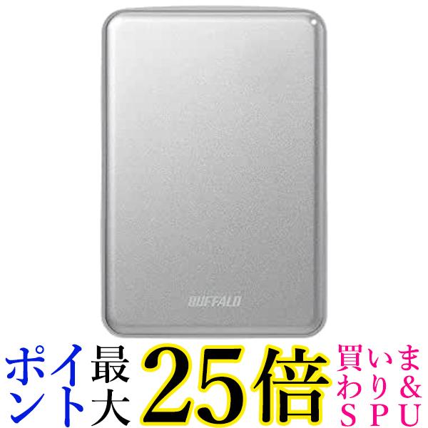 バッファロー USB3.1(Gen.1)対応 アルミ素材&薄型ポータブルHDD 1TB シルバー HD-PUS1.0U3-SVD 送料無料 【G】