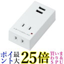 ヤザワ 雷ガード付き 両挿しUSBフロントタップ 2.4Aタイプ AC 2個口 + USB 2ポート ホワイト H1FSK4002UWH 送料無料 【G】