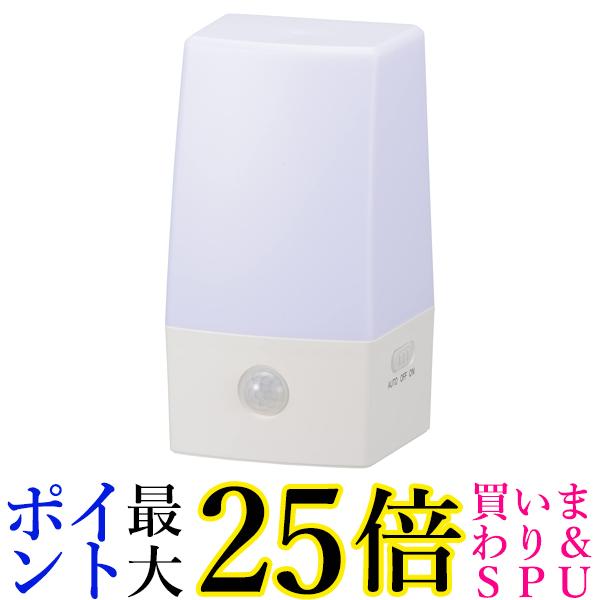 オーム電機 LEDナイトライト フットライト 電池式 人感明暗センサー 昼白色 足元灯 NIT-BLA6JSL-WN 06-0142 OHM 送料無料 【G】