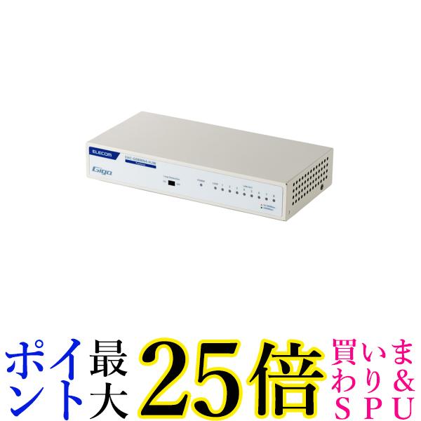 エレコム EHC-G08MN4-HJW ホワイト Giga対応スイッチングHub 8ポート 金属筐体 磁石付き 電源内蔵モデル 送料無料 【G】