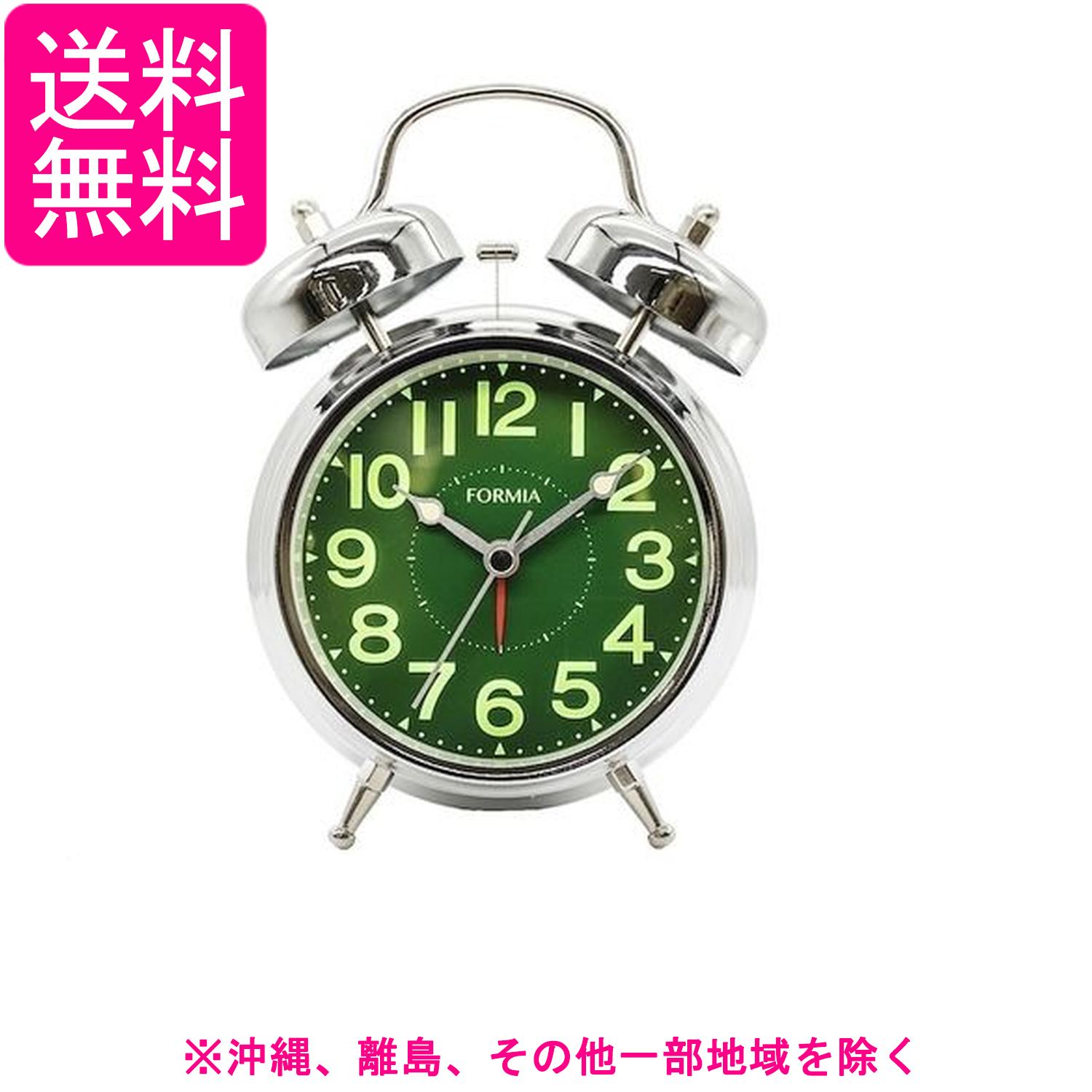 Formiaフォルミア置き時計 目覚まし時計 見やすい 連続秒針 ベル音 スヌーズ ライト 集光文字盤 アナログ 保土ヶ谷電子販売 シルバー HT-A037W-SV