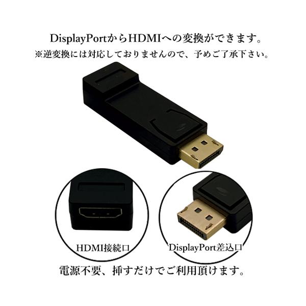 ◆3ヶ月保証付き◆DisplayPorttoHDMI変換アダプタ1080P対応ディスプレイポートオスHDMIメス変換コネクタ送料無料