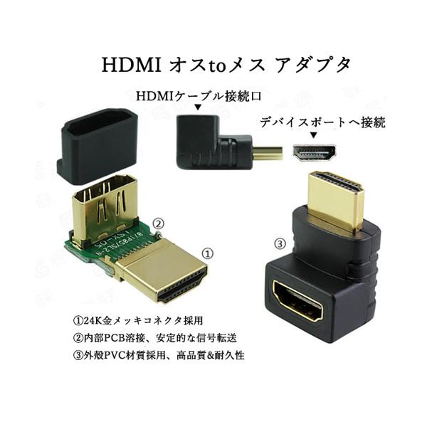 2�ĥ��å� ��3�����ݾ��բ� HDMI �Ѵ� �����ץ� L�� 270�� HDMI�����֥��Ѵ� (����S) ����̵��