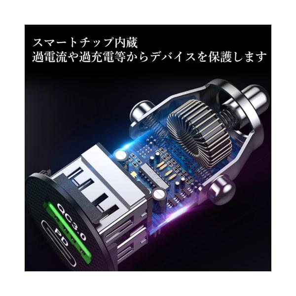 シガーソケット 充電器 usb pd カーチャージャー 車 車載 iPhone USB-C 充電 増設 ...