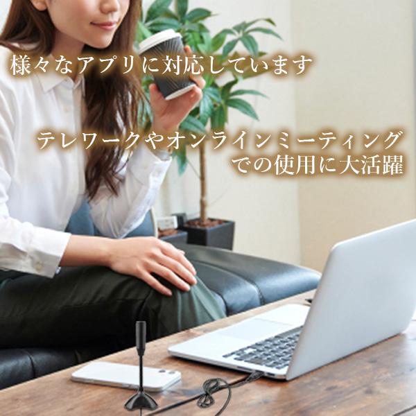2個セット マイクロホン マイクロフォン USB マイク PC パソコン 全指向性 角度調節 スカイプ テレワーク スタンドマイク ((C 送料無料 3