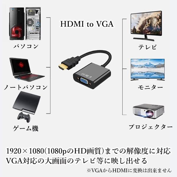 10個セット HDMI to VGA 変換アダプタ 変換ケーブル D-SUB 15ピン 1080p HDTV プロジェクター PC 変換コネクタブラック ((S (管理S) 送料無料