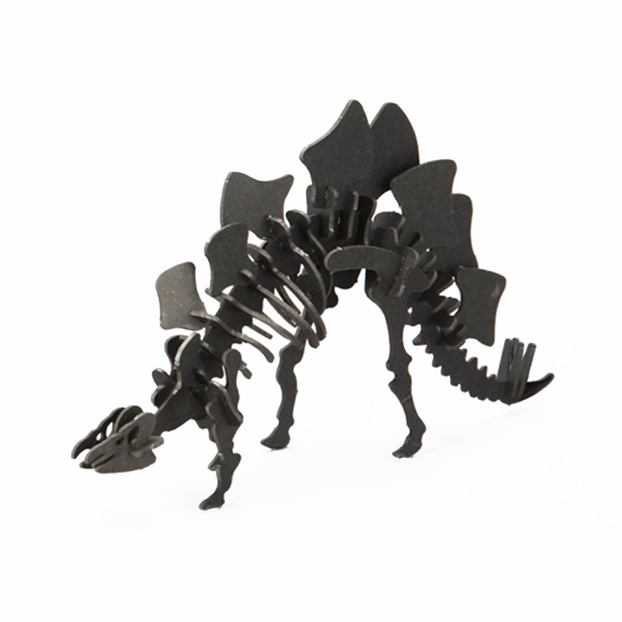 ３Ｄペーパーパズル　ステゴサウルス　黒