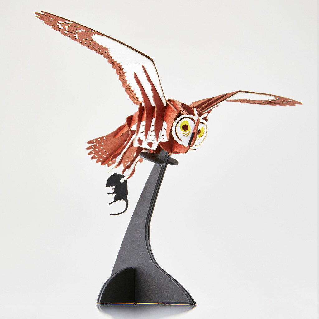 コミミズク 3D立体ペーパーパズル 野鳥 立体パズル 工作 ペーパークラフト 組立 紙製 DIY 玩具 おもち..