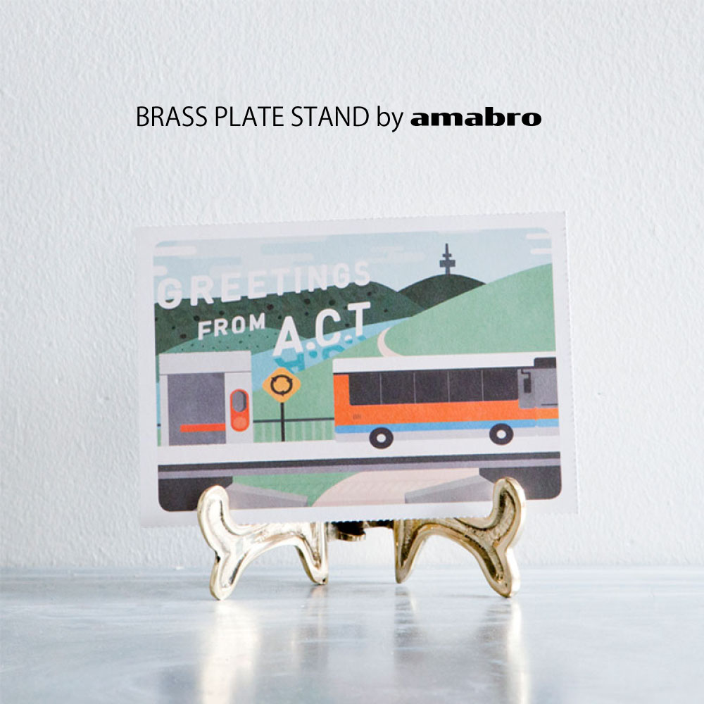 ブラスプレートスタンド シンプル おしゃれ BRASS 真鍮 都会的 レトロ ごほうび プチギフト 記念品 インテリア | BRASS PLATE STAND | amabro アマブロ