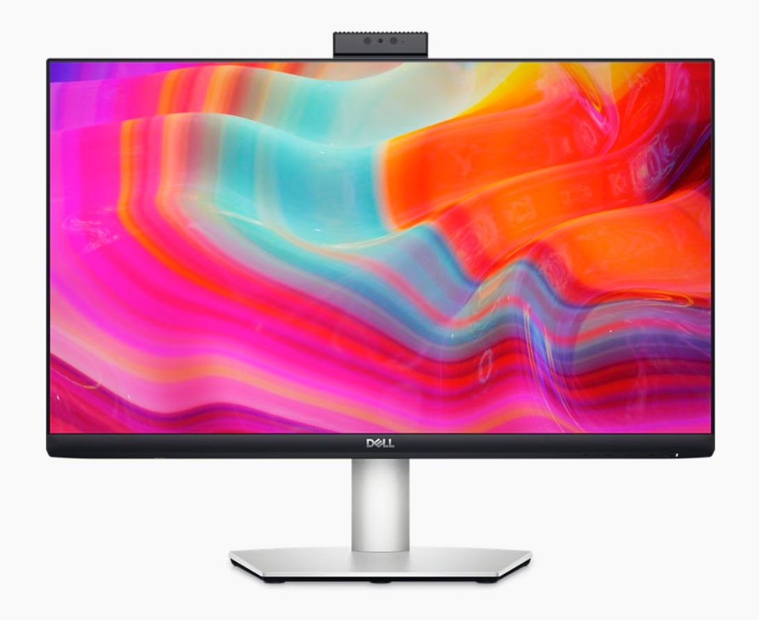 Dell S2422HZ 23.8インチ ビデオ会議 モニター ディスプレイ (FHD/IPS 非光沢/USB-C HDMI DisplayPort/sRGB 99%/縦横回転 高さ調整/AMD FreeSync/IRカメラ マイク スピーカー) Teams認定 顔認証 収納可能カメラ 中古モニター　3ヶ月保証付き