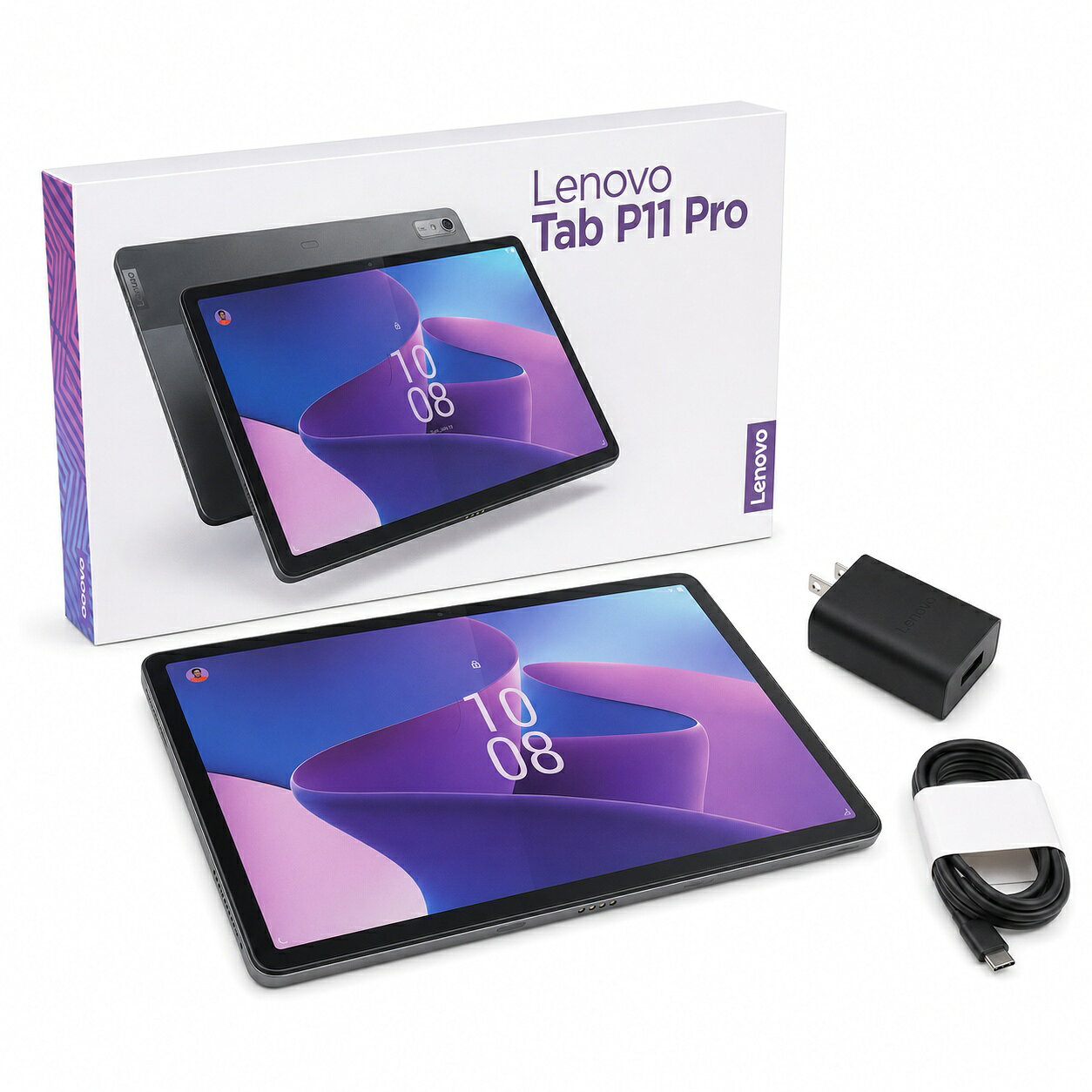 商品情報【商品説明】:Lenovo Tab P11 Pro (2nd Gen)11.2型の高精細2.5K OLEDディスプレイを搭載した、プレミアムAndroidタブレットです。2560×1536の高解像度OLEDディスプレイに加え、最大120Hzのリフレッシュレートに対応。動画視聴、映画、写真、電子書籍、ネット閲覧などを鮮やかで滑らかな映像でお楽しみいただけます。MediaTek Kompanio 1300Tプロセッサー、メモリ6GB、ストレージ128GBを搭載。普段使いはもちろん、動画視聴、オンライン学習、ビジネス用途まで幅広くご利用いただけます。JBLクアッドスピーカーとDolby Atmosにも対応しており、タブレット単体でも迫力と臨場感のあるサウンドを楽しめます。Wi-Fi 6対応で、高速かつ安定したワイヤレス通信が可能です。【主な仕様】■メーカーLenovo / レノボ■商品名Lenovo Tab P11 Pro (2nd Gen)■型番TB132FU■カラーストームグレー■ディスプレイ11.2型 OLED■解像度2560×1536（2.5K）■リフレッシュレート最大120Hz■CPUMediaTek Kompanio 1300T■メモリ6GB■ストレージ128GB■通信Wi-Fi 6■OSAndroid■スピーカーJBL クアッドスピーカー■オーディオDolby Atmos対応■映像Dolby Vision / HDR10+対応■接続端子USB Type-C【付属品】・Lenovo Tab P11 Pro 本体・ACアダプター【商品状態】：とても良い状態です、専門スタッフによる動作確認・点検を行っております。【おすすめポイント】：・11.2型 2.5K OLEDディスプレイ・最大120Hzリフレッシュレート・メモリ6GB / ストレージ128GB・Wi-Fi 6対応・JBLクアッドスピーカー・Dolby Atmos対応・USB Type-C対応・ACアダプター付属保証期間：3ケ月保証付き