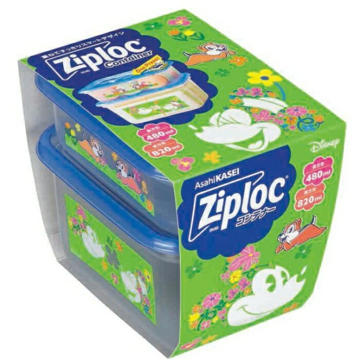 旭化成ホームプロダクツ ジップロックコンテナー長方形480ml&820ml ディズニー2025 2個のサムネイル