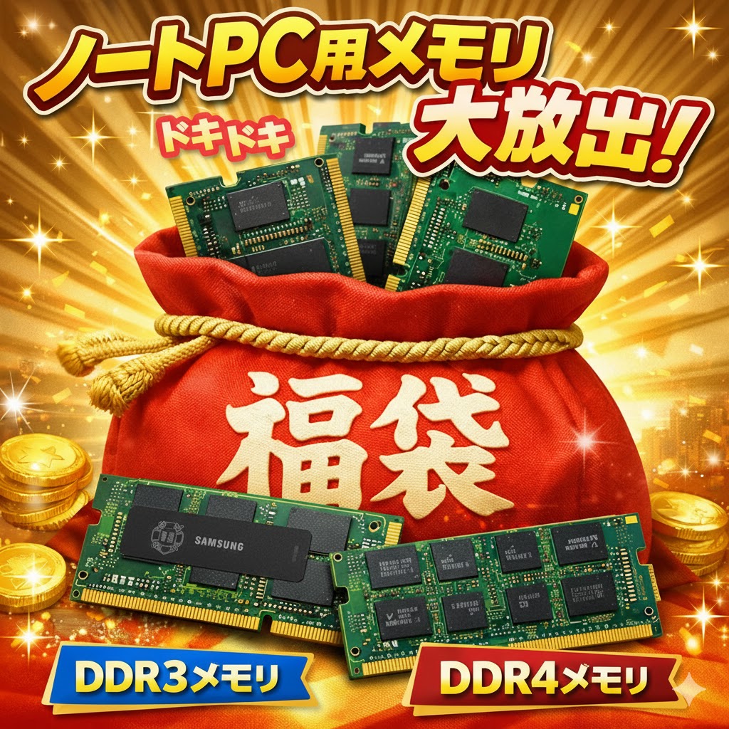 増設用メモリー福袋 デスクトップパソコン用デスクトップPC用 交換用メモリ 1年保証 福袋 DDR4 DDR3 8GB 4GB ノートパソコン用 2666 3200 1600 ブランド不問 SK Hynix Samsung Micron 等 中古 動作確認済 増設 交換 デスクトップPC PC部品