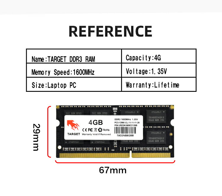 ڥݥȺ20ܡۥ꡼ DDR3-1600mhz PC3-12800 4GB2 1.35V ΡȥѥѥΡPC CL9 204Pin Non-ECC SO-DIMM RAM TARGET ǯݾ 3ǯĹ̾ưݾ