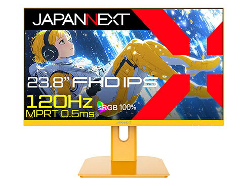 【在庫目安:あり】【送料無料】JAPANNEXT JN-IPS238G120F-YE ゲーミング液晶ディスプレイ 23.8型/ 1920×1080/ HDMI×1、VGA×1/ イエロー/ スピーカー有/ 2年保証