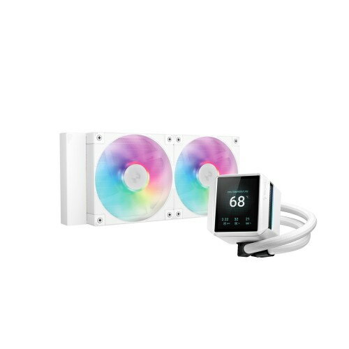 【送料無料】Deepcool R-LX240-WHDSNMCP-G-1 MYSTIQUE 240 WH ARGB/ 240mm水冷CPUクーラー/ ホワイト/ 2.8インチTFTディスプレイ搭載/ 「FD12 ARGB」ファン/ Intel LGA1851/ 1700/ 1200/ 1151/ 1150/ 1155/ AMD AM5/ AM4対応
