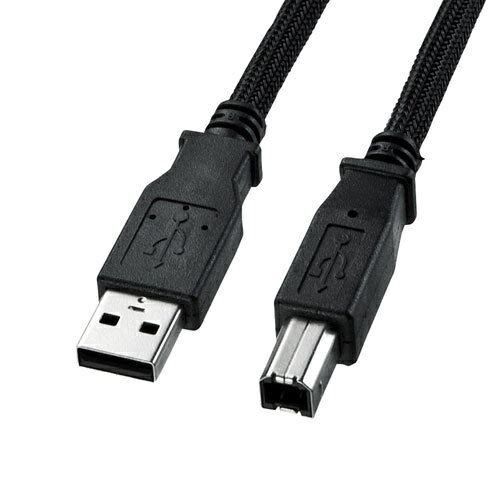 サンワサプライ KU20-NM20K2 ナイロンメッシュUSB2.0ケーブル（2m）【在庫目安:お取り寄せ】| パソコン周辺機器 USB ケーブル プリンタ TypeA TypeB