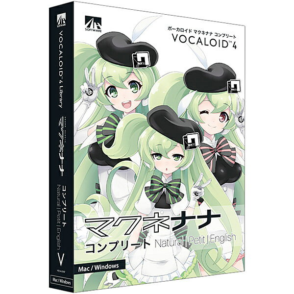 VOCALOID4 マクネナナ コンプリート ナチュラル・プチ・English『マクネナナ』は、Mac派の声優・池澤春菜が、雑誌の連載でスタートさせたプロジェクトから生まれたVOCALOIDです。明るく、元気で、カワイイ声が特徴です。『VOCALOID4 マクネナナ コンプリート ナチュラル・プチ・English』は、3種類の音源がセットになったお得なパッケージです。詳細スペックプラットフォームWindows/Mac対応OSWindows10、Windows8.1、Windows8、Windows7(32/64bit)、MacOSX10.9、MacOS10.8(32/64bit)動作CPUIntelDualCoreCPU動作メモリ2GB以上動作HDD容量5.1GB以上(VOCALOID4Editorと使用の場合)、13.1GB以上(VOCALOID4EditorforCubaseとCubaseの使用の場合)提供メディアDVD-ROM言語日本語納品形態パッケージライセンス対象市場一般その他動作条件インターネット環境必須、DVD-ROMドライブ、オーディオデバイス注意事項ご利用前に使用許諾契約書を必ずお読みください。情報取得日20161110製品区分新規