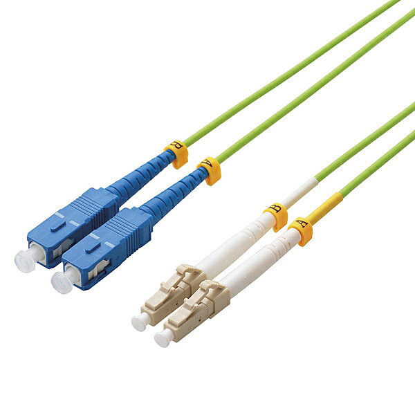【送料無料】ELECOM OC-LCSC5/2 光ファイバーケーブル/ マルチモード/ 1G/ LC-SC/ 2m【在庫目安:お取り寄せ】