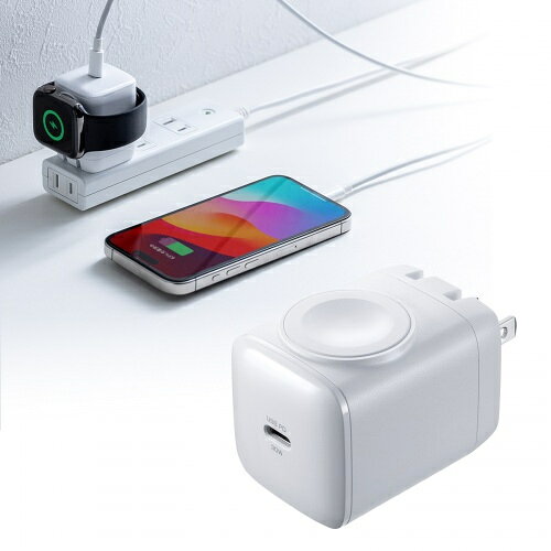 【送料無料】サンワサプライ ACA-PD101 USB PD対応AC充電器（PD30W・Apple Watch充電）【在庫目安:お取り寄せ】