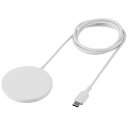 【送料無料】ELECOM W-MA02WH ワイヤレス充電器/ マグネット内蔵/ 7.5W/ 卓上/ ケーブル一体/ 1m/ ホワイト【在庫目安:お取り寄せ】(2)
