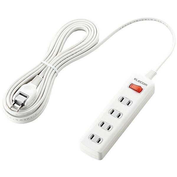 ELECOM T-K3A-2450WH 雷ガードタップ/ 一括スイッチ/ 4個口/ 5m/ ホワイト【在庫目安:お取り寄せ】| 電源タップ サーバー用電源タップ サーバー 電源コード タップ 電源 コンセント コード