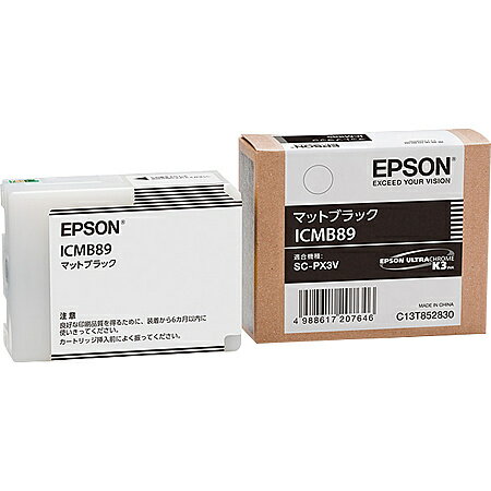 【送料無料】EPSON ICMB89 SC-PX3V用 インクカートリッジ（マットブラック）【在庫目安:お取り寄せ】| インク インクカートリッジ イン..