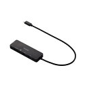 ELECOM U3H-MSD3007BBK USB HUB/ USB-C/ バスパワー/ USB-A×3/ SD+microSDカードスロット/ 30cm/ ブラック【在庫目安:お取り寄せ】(2)