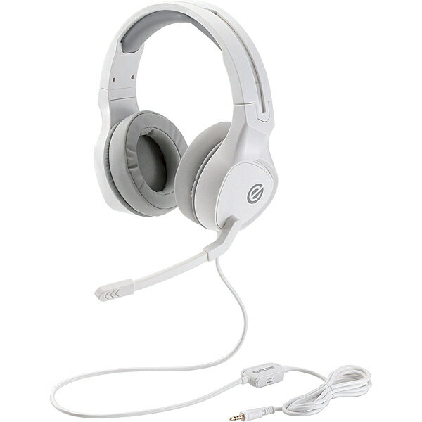 【送料無料】ELECOM HS-G01WH ゲーミングヘッドセット/ 両耳オーバーヘッド/ 4極ミニプラグ/ 50mmドライバ/ 極厚イヤーパッド/ コントローラ付属/ ホワイト【在庫目安:お取り寄せ】