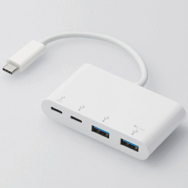 USBHUB/USB3.1(Gen2)/USB Power Delivery対応/Type-Cコネクタ/Aメス2ポート/Cメス2ポート/バスパワー/ホワイト ■USB Aポート2つとUSB Type-Cポート2つを搭載し、様々なUSB機器を使用できるUSBハブです。 ■コネクタ形状:パソコン側(アップストリームポート):USB Type-C(オス)x1、USB機器側(ダウンストリームポート):USB A(メス)x2、USB Type-C(メス)x2 ■対応機種:Windows 11/10、macOS Ventura 13/macOS Monterey 12/macOS Big Sur 11/macOS Catalina 10.15 ■最大転送速度:USB3.1 Gen2スーパースピードプラス/10Gbps(理論値)、USB3.1 Gen1スーパースピード/5Gbps(理論値)、USB2.0ハイスピード/480Mbps(理論値)、USB1.1フルスピード12Mbps(理論値) ■アップストリーム(パソコン側)ポート数:1 ■ダウンストリーム(周辺機器側)ポート数:4 ■USBケーブル方式:USB3.1 Gen2 ■USBケーブル長:約10.5cm(コネクターを除く) ■電源方式:バスパワー/セルフパワー共用 ■供給可能電流:USB3.1Gen2接続時/セルフパワー時:USB Power Deliveryポート以外の3ポート合計1.6A以内/バスパワー時:パソコンの給電力に準ずる ■カラー:ホワイト ■外形寸法:約幅75.0×奥行42.0×高さ14.0mm(ケーブルを除く) ■重量:約39.0g ■動作環境:温度5〜40℃、湿度30〜80%(結露なきこと) ■保証期間:6カ月間 詳細スペック タイプPowerDelivery対応 USB規格USB3.1Gen2(USB3.1Gen1接続時はUSB3.1Gen1互換で動作、USB3.0接続時はUSB3.0互換で動作、USB2.0接続時はUSB2.0互換で動作、USB1.1接続時はUSB1.1互換で動作) ダウンストリームポート数4 アップストリームポート数1 最大通信速度10000Mbps 電源バスパワー/セルフパワー共用 対応OSWindows11/10、macOSVentura13/macOSMonterey12/macOSBigSur11/macOSCatalina10.15※各OSの最新バージョンへのアップデートや、サービスパックのインストールが必要になる場合があります。 本体カラーホワイト 本体重量39g 本体サイズ(H)14mm 本体サイズ(W)75mm 本体サイズ(D)42mm