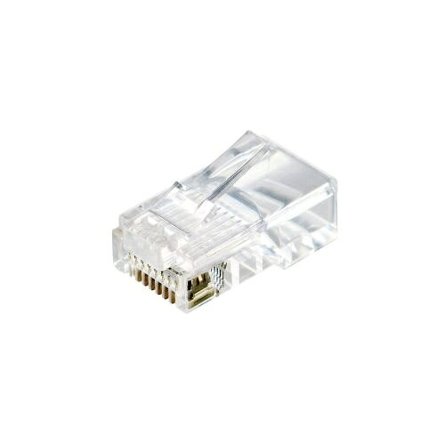 RJ45中継コネクタ/Cat5e対応/単線・ヨリ線両対応/10個入/ハーフクリア ■LANケーブルの自作に。Cat5e用のRJ45コネクター10個入りです。 ■Cat5eの単線ケーブルおよびヨリ線ケーブルの両方に対応しています。 ■サビに強く信号劣化の少ない金メッキピンを採用しています。 ■適合するカシメ工具は、LD-KKTR、LD-KKTP2、LD-KKTA2です。 ※別売品 ■適合ケーブルは、[Cat5e長尺LANケーブル/単線]LD-CT2/BU100/RS、LD-CT2/BU300/RS、LD-CT2/DG100/RS、LD-CT2/DG300/RS、LD-CT2/DR100/RS、LD-CT2/DR300/RS、LD-CT2/LB100/RS、LD-CT2/LB300/RS、LD-CT2/PU100/RS、LD-CT2/PU300/RS、LD-CT2/LG100/RS、LD-CT2/LG300/RS、LD-CT2/WH100/RS、LD-CT2/WH300/RS、[Cat5e長尺LANケーブル/ヨリ線]LD-CT2/BU100YR、LD-CT2/BU300YRです。 ※別売品 ■規格:Cat5e(1000BASE-T/100BASE-TX/10BASE-T) ■インターフェース:RJ45コネクター ■仕様:単線・ヨリ線の両対応 ■対応ケーブル太さ:約5.1mm ■絶縁体外径:約1.0mm ■シールド:×(UTP仕様) ■カラー:クリア ■入り数:10個 ■パッケージ形態:袋+シール ■環境配慮事項:EU RoHS指令適合(10物質)、THINK ECOLOGYマーク 詳細スペック 電気用品安全法(本体)非対象 電気用品安全法(付属品等)付属品等無し