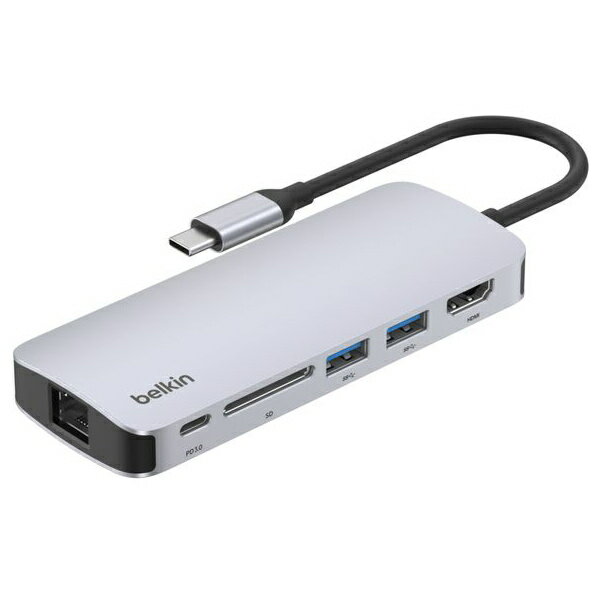 【在庫目安:あり】【送料無料】belkin AVC008fqSGY-V2 Connect USB-C 6-in-1 マルチポートハブ| パソコン周辺機器 ポートリプリケーター ポートリプリケータ PC パソコン