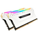 【送料無料】コルセア(メモリ) CMW16GX4M2C3200C16W DDR4 3200MHz 8GBx2 288pin DIMM Unbuffered 16-18-18-36 Vengeance RGB PRO White【在庫目安:お取り寄せ】