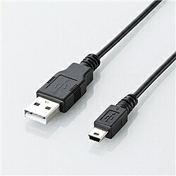 ELECOM U2C-JM10BK エコUSB2.0ケーブル/ A-miniBタイプ/ エコ/ 1m/ ブラック【在庫目安:お取り寄せ】| パソコン周辺機器 USB ケーブル 充電 タブレット スマートフォン