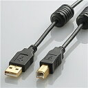 ELECOM U2C-BF30BK USB2.0ケーブル/ フェライトコア付 ABタイプ/ 3.0m(ブラック)【在庫目安:僅少】| パソコン周辺機器 USB ケーブル プリンタ TypeA TypeB(2)