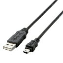 ELECOM USB-ECOM520 EU RoHS指令準拠USBケーブル A:miniB/ 2.0m(ブラック)【在庫目安:僅少】| パソコン周辺機器 USB ケーブル 充電 タブレット スマートフォン