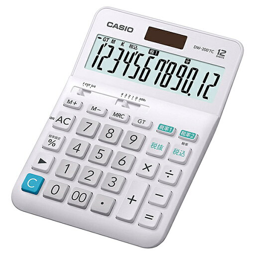 CASIO DW-200TC-N W税率電卓 デスクタイプ 12桁【在庫目安:お取り寄せ】| 事務機 電卓 計算機 電子卓上計算機 小型 演算 計算 税計算 消費税 税 CASIO DW-200TC-N W税率電卓 デスクタイプ 12桁【在庫目安:お取り寄せ】| 事務機 電卓 計算機 電子卓上計算機 小型 演算 計算 税計算 消費税 税